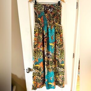 Gypsie Blu Ruched Sleeveless Stretch Halter Top Swim Coverup or Dress Size XL